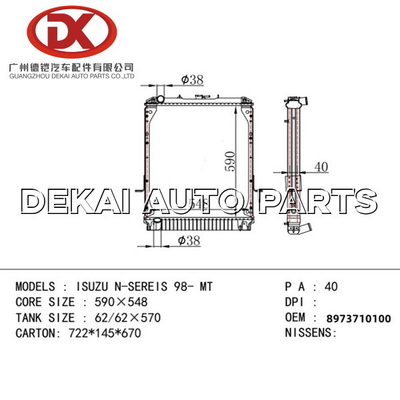 Автоматическая тележка ISUZU NPR 4HG1 4HF1 танка 8973710100 радиатора системы охлаждения